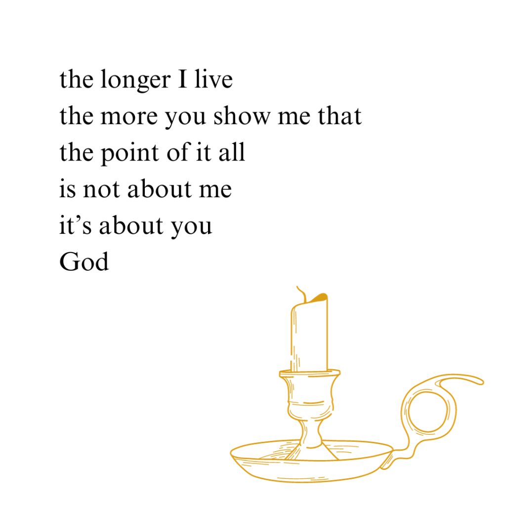 poem about God with a picture of a candle